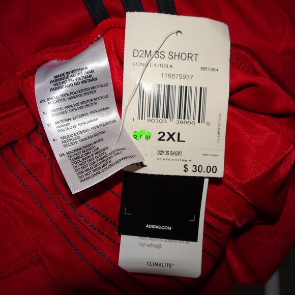 Red Adidas Athletic Shorts NWT - Picture 6 of 6